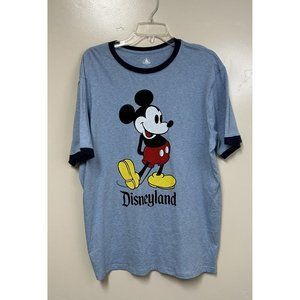 Walt Disney Parks Ringer T Shirt Mickey Mouse Classic Logo Disneyland Mens Large